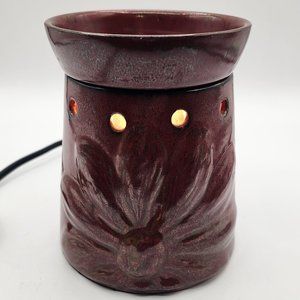Scentsy Sunflower /Daisy Rust Red Wax Warmer Retired BOHO Tested Working EUC